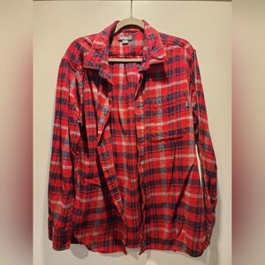 Eddie Bauer Red and Blue Plaid Women's Button Down Shirt
